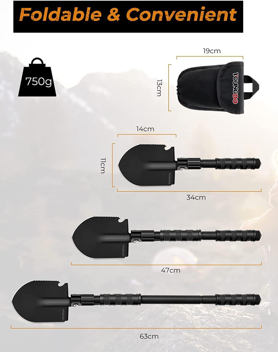 Multifunction Foldable Camping Shovel