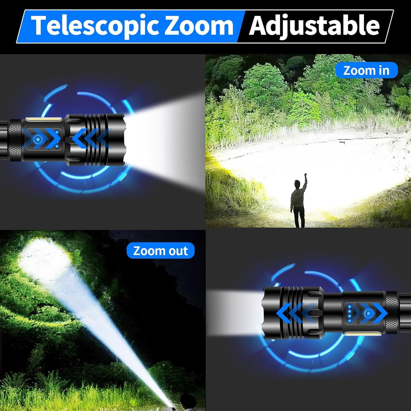 Rechargeable Flashlight 250000  Lumens
